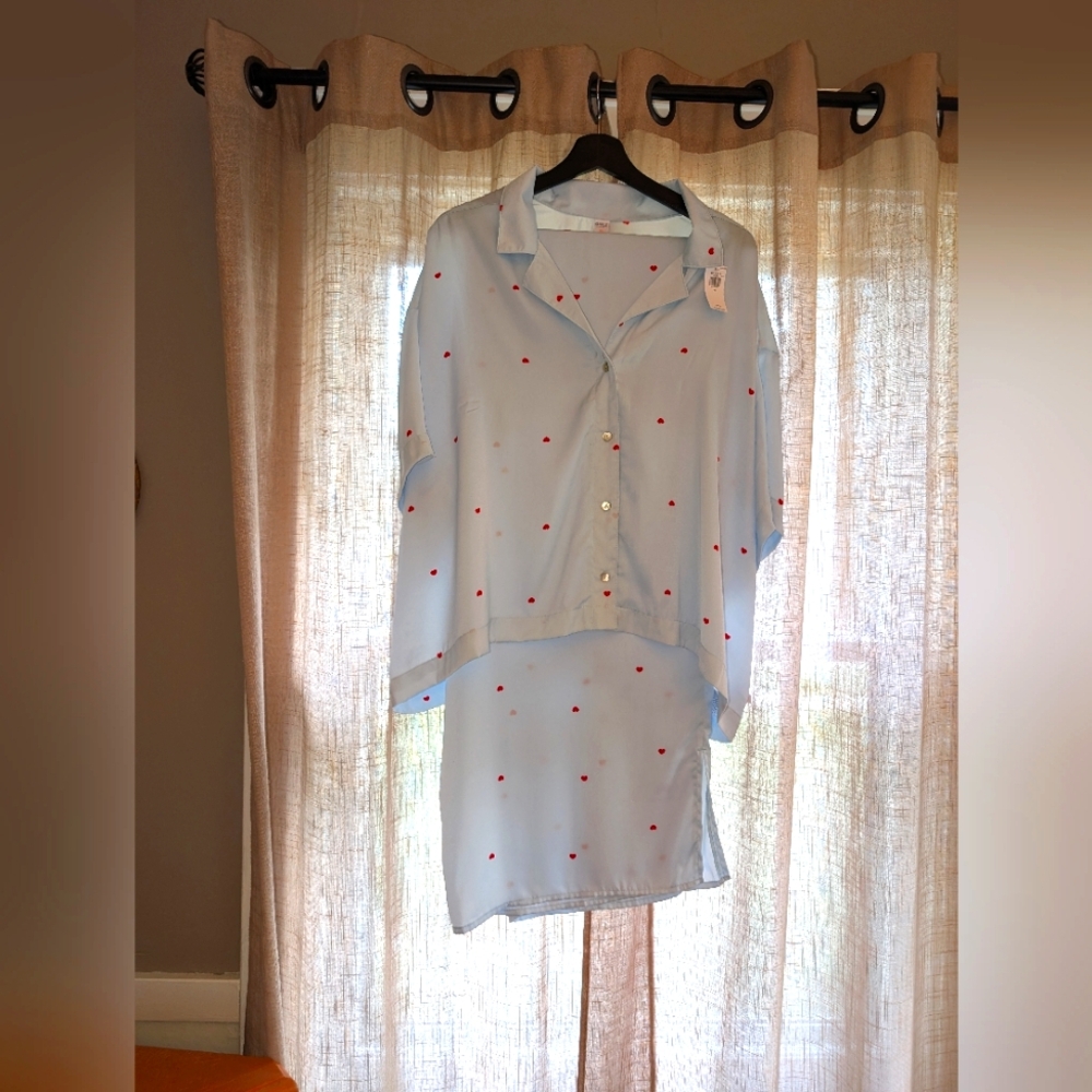 Old Navy Light Blue Size 3X Wide Leg Pajama Set